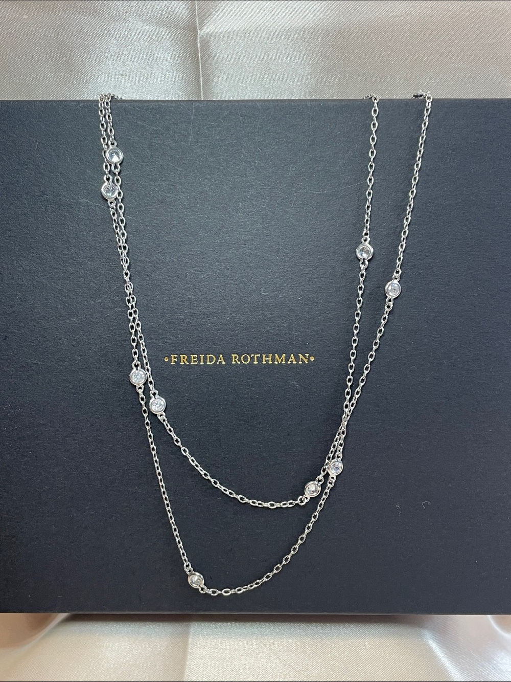 Freida Rothman Sterling Silver VAULT Silver Station Necklace - NWT